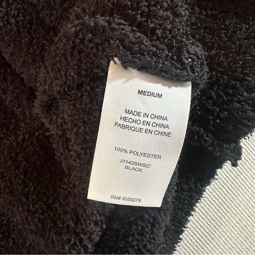 Tread & Supply Women’s M Plush Soft Open Cardigan Black Oversized Warm Comfy - Picture 8 of 9